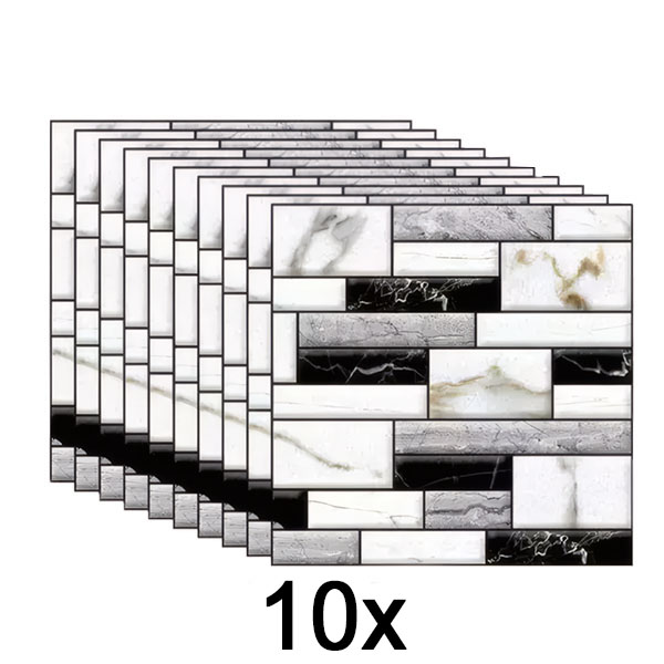 1x 3D zidne nalepnice sa izgledom mermera (10 komada) | MARBLEBLOCKS