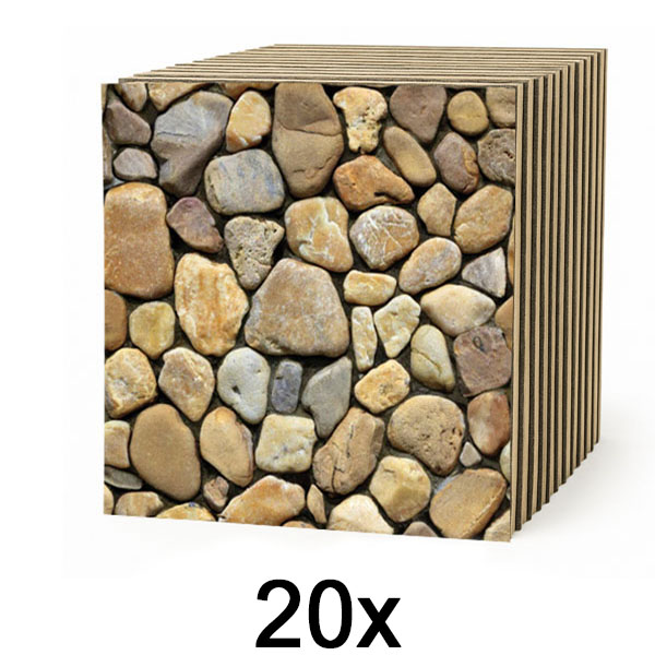 2x 3D zidne pločice sa efektom kamena – odlepi i zalepi | STONEBLOCKS